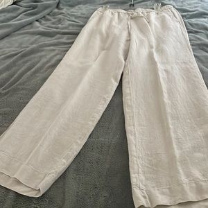 Talbots linen wide leg pants